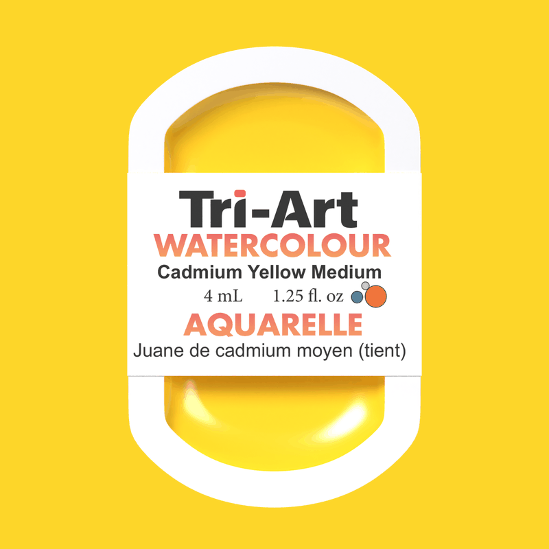 Tri-Art Water Colours - Cadmium Medium Yellow Hue-5