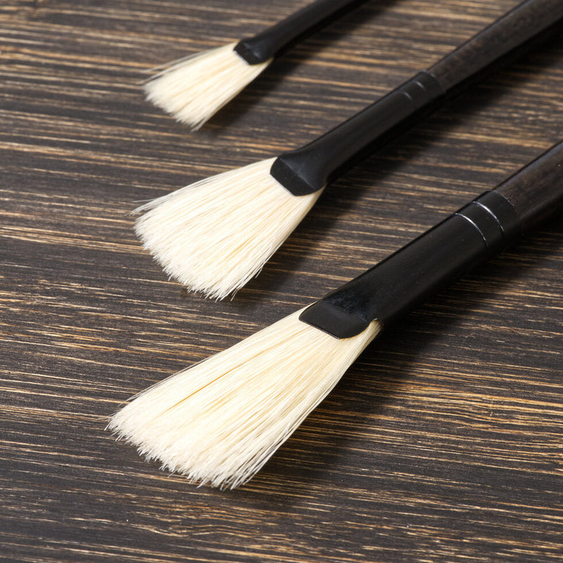 Tri-Art Artist Brushes - Long Handle Natural Bristle - Fan-0