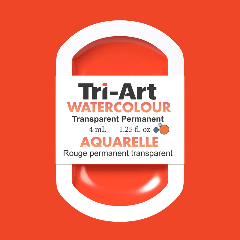 Tri-Art Water Colours - Transparent Permanent Red Light-5